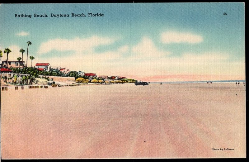 Florida ~ DAYTONA BEACH Bathing Beach Ormond Beach - LINEN