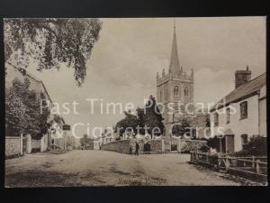 Devon: Sidbury Village c1915 showing ST. GILES CHURCH & THE RED LION INN