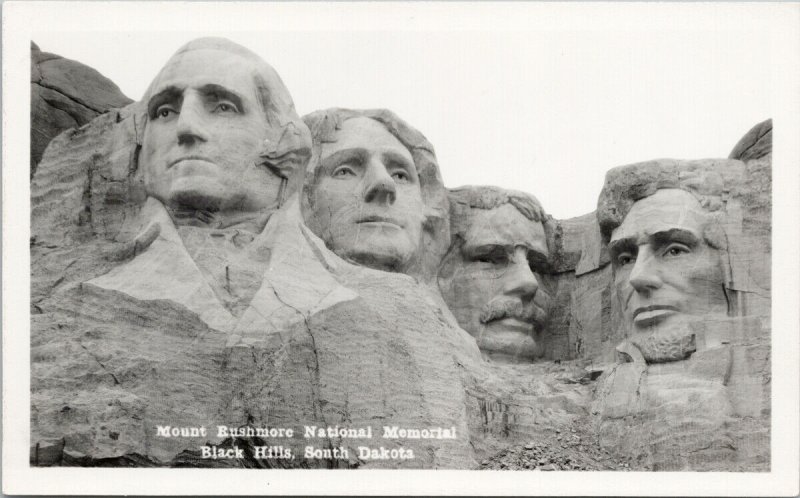 Black Hills SD Mount Rushmore National Monument c1924 RPPC Postcard G30