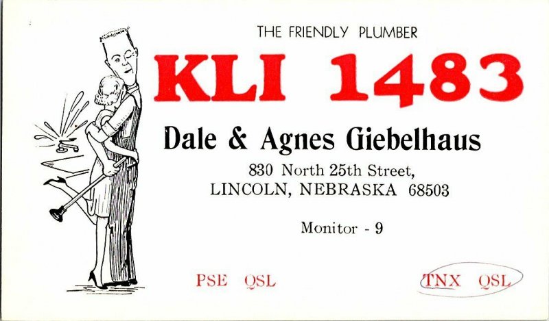 QSL Radio Card From Lincoln Nebraska KLI 1483