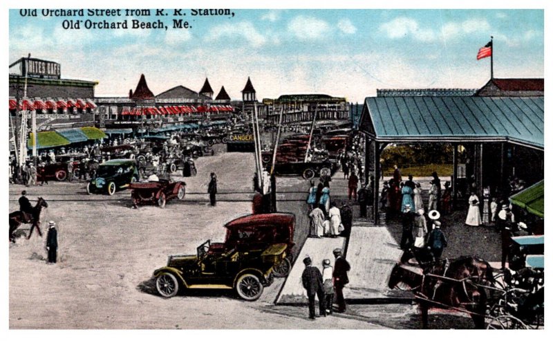 Maine Old Orchard Beach  Old Orchard street from R.R. Station