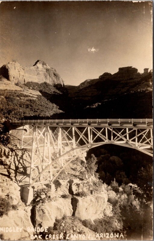 Real Photo Postcard Midgley Bridge in Oak Creek Canyon, Arizona