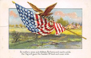 Flag Wil Guard The Freedom of land and Ocean Wide Writing on Back 