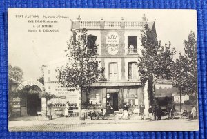 Vintage Pont d'Antony France Hotel Cafe Restaurant Maison E. DeLange Postcard