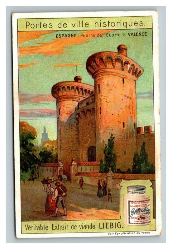 Vintage Liebig Trade Card - French - 9 of The Historic City Gates Set
