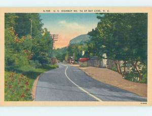 Linen STREET SCENE Bat Cave - Near Chimney Rock & Lake Lure & Asheville NC W1399