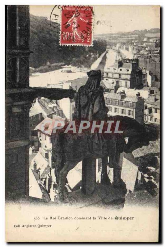 Old Postcard King Gradion Overlooking The City Of Quimper