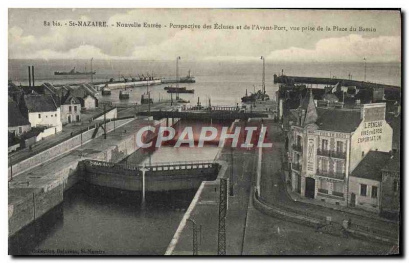 Postcard Old St Nazaire New Perspective Entree locks and the & # 39avant harb...