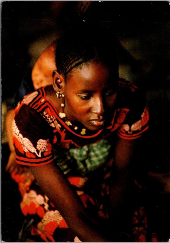 Vintage Postcard Beautiful Young Girl The Gambia c1986