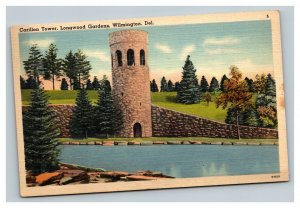 Vintage 1930's Postcard Carillon Tower Longwood Gardens Wilmington Delaware