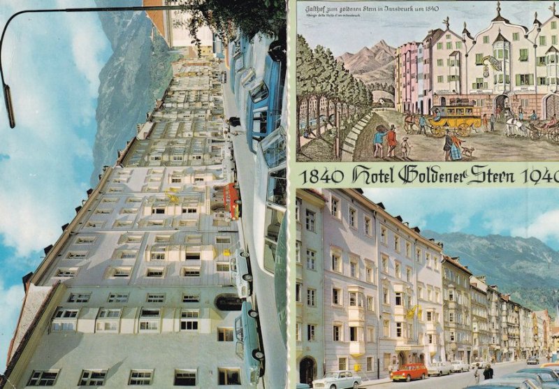 Hotel Goldener Stern In WW2 1940 Painting Innsbruck Austria 2x Postcard