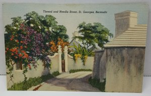 Thread and Needle Street St Georges Bermuda Vintage Postcard