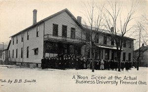 J12/ Fremont Ohio Postcard c1910 Actual Business University Students 95