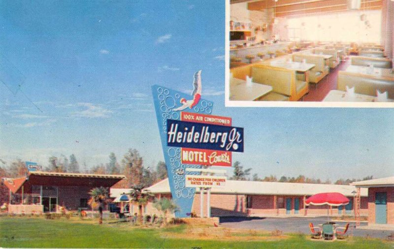 Jackson Mississippi Heidelberg Jr Motel Courts Vintage Postcard AA16710