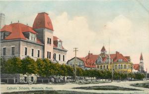 c1907 Hand-Colored Postcard; Catholic Schools Missoula MT unposted