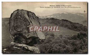 Old Postcard Auvergne Roche bobbing of DEvelx near Rochefort Montagne