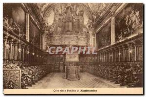 Italy Italia Badia di Montecassino Old Postcard Coro della Basilica di Montec...