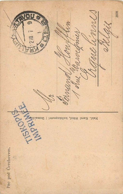 Czech Republic Pec pod Cerchovem TCV stamps vintage postcard