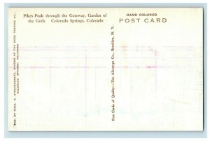 C.1910 Pikes Peaks Gateway Colorado Springs Hand Colored Postcard F63 