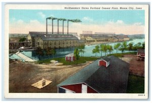 1940 Aerial View Northwestern State Portland Cement Plant Mason City IA Postcard