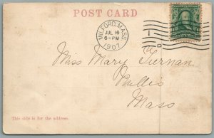 MILFORD MA MAIN STREET ANTIQUE POSTCARD