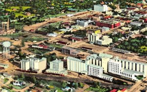 SALINA Kansas KS   MILLING DISTRICT Bird's Eye View FLOUR MILLS~Plants  Postcard