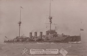 Britains Bulwarks HMS Minotaur War Ship Real Photo Postcard