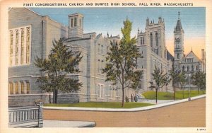 First Congregational Church & Durfee High School in Fall River, Massachusetts