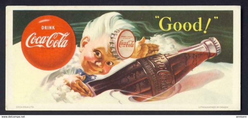 Drink Coca-Cola - Good! glass bottle Sprite boy - BLOTTER - litho Canada