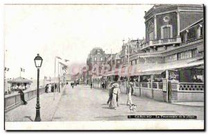 Cabourg Old Postcard The beach promenade