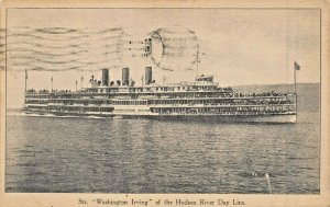 HUDSON RIVER DAY LINE-STEAMER SHIP~WASHINGTON  IRVING~1924 POSTCARD