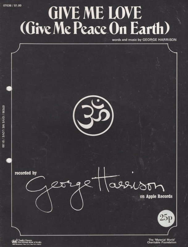 Give Me Love George Harrison of The Beatles 1970s Sheet Music