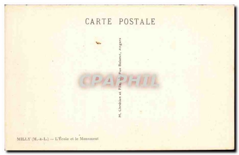 Milly L & # 39Ecole and Monument Old Postcard