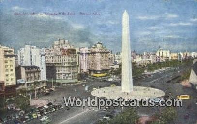 Obelisco, sobre la Avenida 9 de Julio Buenos Aires Argentina Unused 