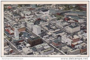 Indiana South Bend Aeroplane View Of Business District 1933