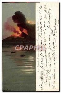 Old Postcard Volcan Napoli L & # 39eruzione del Vesuvio Aprile 1906