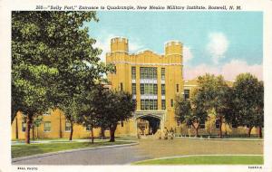 NM, Roswell  NEW MEXICO MILITARY INSTITUTE  Sally Port Entrance  1954 Postcard