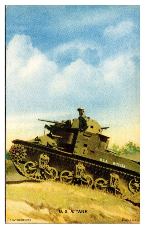 Vintage USA Tank, Militaria, Postcard