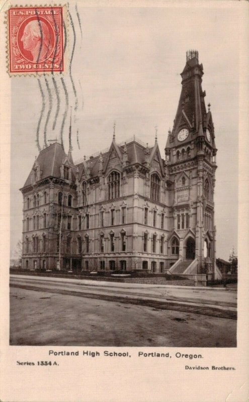 USA Portland High School Portland Oregon RPPC 05.55