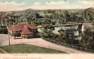 Vintage Postcard 1906 Scene At Riverton Bridge And Lake View Massachusetts G. W.
