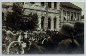 RPPC WW1 Celebration Parade In Europe Real Photo Postcard Q26
