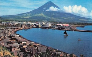 PHILIPPINES Mt. Mayon Volcano Legaspi PAN AM Airlines c1960s Vintage Postcard