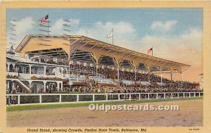 Grand Stand, showing Crowds, Pimlico Race Track Baltimore, Maryland, MD, USA ...