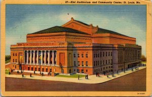 Vtg St Louis Missouri MO Kiel Auditorium & Community Center 1930s Linen Postcard