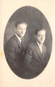 1910 RPPC Real Photo Postcard Brothers In Suits