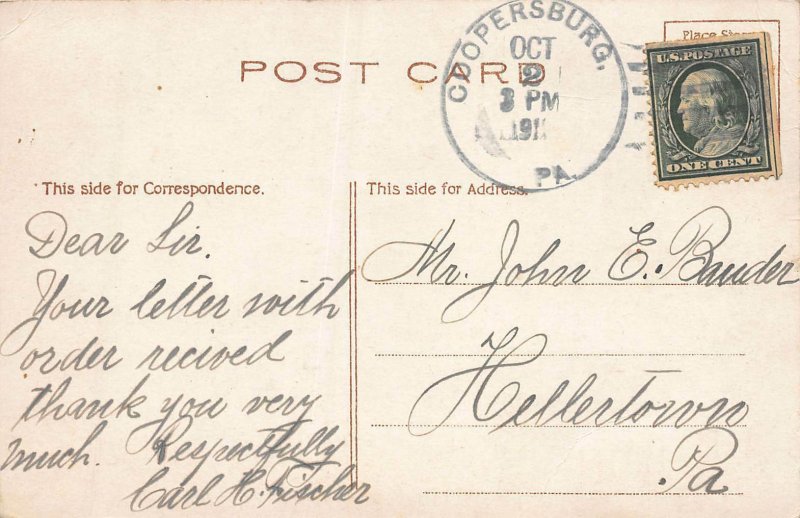 Academy of Fine Arts, Philadelphia, Pennsylvania, Early Postcard, Used in 1911