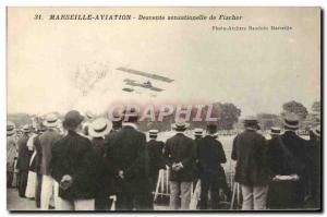 Old Postcard Jet Aviation Aviation Marseille sensational descent Fischer