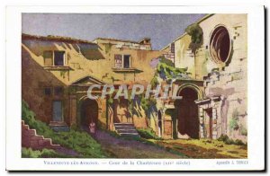 Old Postcard Villeneuve Avignon Court Charireuse XIV century