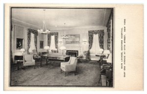 Main Lounge, Doctors Hospital, New York City Postcard *6V(2)35