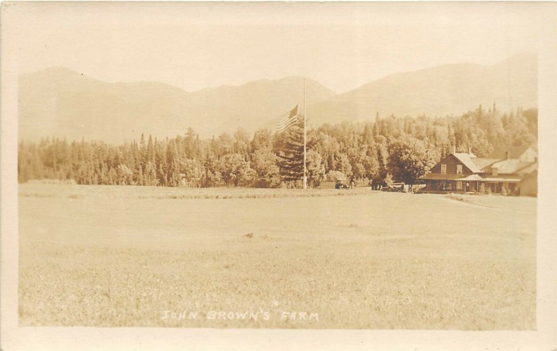 Adirondacks New York 1930s RPPC Real Photo Postcard John Brown's Farm